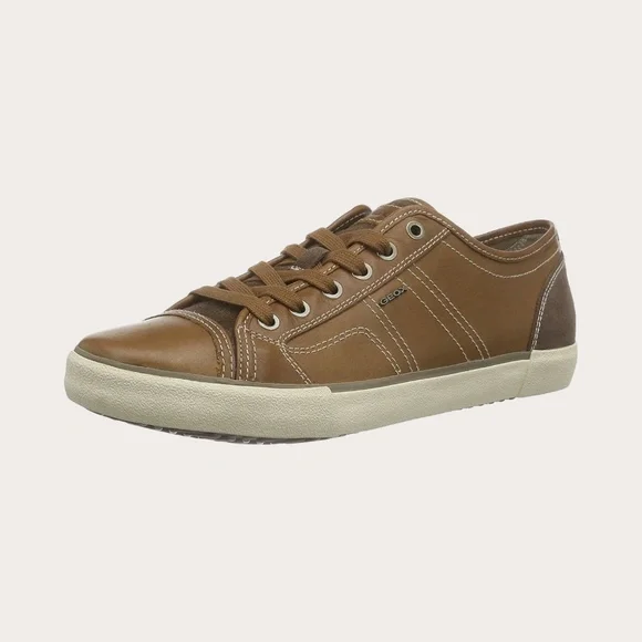 Geox Men's U Smart D Lace Up Sneakers, Whisky Leather. U62X2D